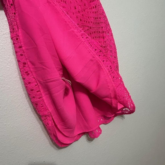Lilly Pulitzer Hot Pink Lace Halter Top Mini Tent Dress Womens Size XS - Picture 6 of 9